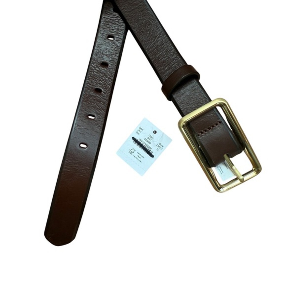 J CREW Italian leather rectangle belt XL brown - Picture 6 of 6